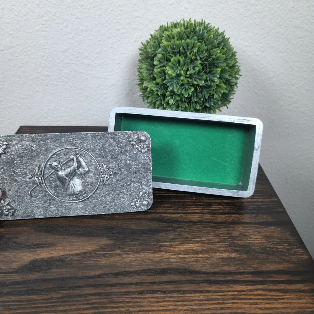 VTG 3D Golf Decorative Dresser/Desk/Trinket/Cigar Box 2003 CC Collectible